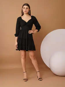 Chemistry Women Bishop Sleeve Tiered Fit & Flare Dress