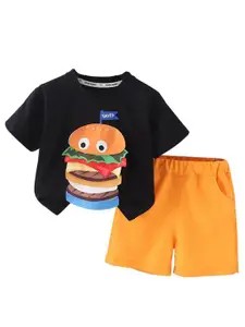 StyleCast x Revolte Boys Printed Round Neck T-shirt With Shorts