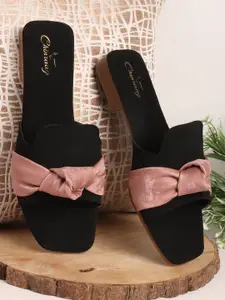 CHINRAAG Women Colourblocked Open Toe Flats