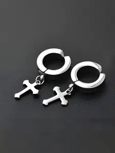 JMBW INTERNATIONAL Silver-Plated Contemporary Hoop Earrings