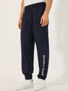 Styli Men Printed Relaxed-Fit Pure Cotton  Joggers