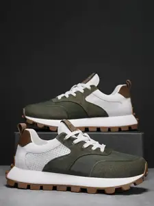 LABBIN Men Colourblocked PU Skate Shoes