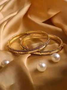 leshya Set Of 2 Artificial Stones Studded Bangles