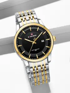 Naviforce Men Patterned Dial & Stainless Steel Straps Analogue Watch NF9228G_S B G