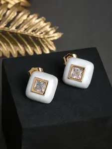 Designbox Artificial Stones Studded Square Shaped Studs