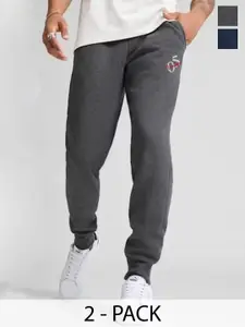 Moda Rapido Men Pack Of 2 Cotton Mid Rise Joggers