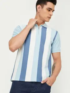 max Men Colourblocked Hooded Applique T-shirt