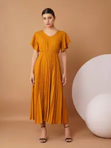 Chemistry Women V Neck Flared Sleeves Fit & Flare Maxi Dress