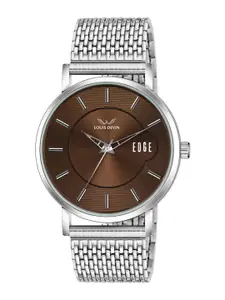 LOUIS DEVIN Men Brass Dial & Stainless Steel Straps Analogue Watch LD-GR092-BRW-CH