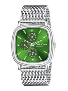 LOUIS DEVIN Men Brass Embellished Dial & Stainless Steel Analogue Watch LD-GS061-GRN-CH