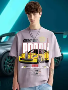 PRONK Men Graphic Printed Round Neck Cotton T-shirt