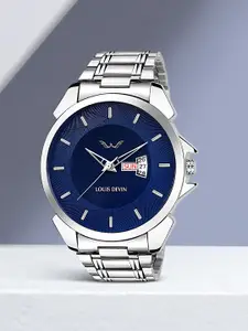 LOUIS DEVIN Men Embellished Dial & Stainless Steel Bracelet Style Straps Analogue Watch