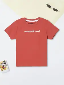 max Boys Sports Printed Applique T-shirt