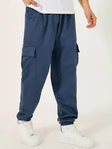 Styli Men Cotton Mid-Rise Oversized Cargo Joggers