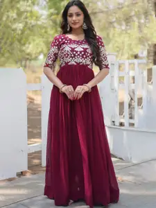 Fashion Basket Embroidered  Anarkali Maxi Ethnic Dresses