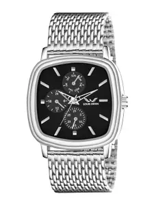 LOUIS DEVIN Men Brass Embellished Dial & Stainless Steel Analogue Watch LD-GS061-BLK-CH