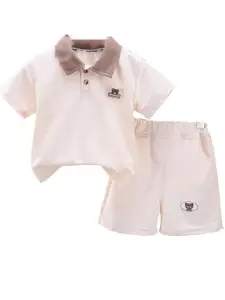 StyleCast x Revolte Boys Colourblocked Polo Collar T-Shirt With Shorts