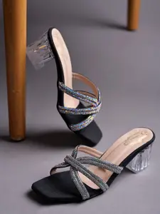 Shoetopia Girls Embellished Block Heel Sandals