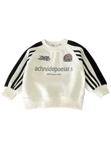 StyleCast x Revolte Boys Typography Printed Colourblocked Sweatshirt