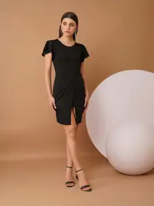 Chemistry Women Flared Sleeves Knee Length Sheath Dress