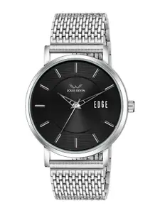 LOUIS DEVIN Men Textured Dial & Stainless Steel Straps Analogue Watch LD-GR092-BLK-CH