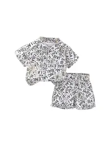 StyleCast x Revolte Boys Printed Shirt Collar Shirt With Shorts