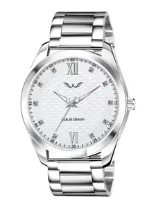 LOUIS DEVIN Men Stainless Steel Bracelet Style Straps Analogue Watch LD-GR062-WHT-CH