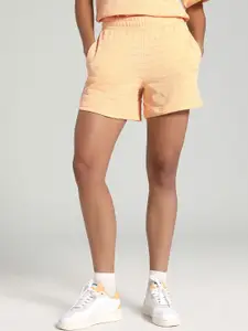 Puma ELEVATED Women Self Design Cotton High Rise Shorts