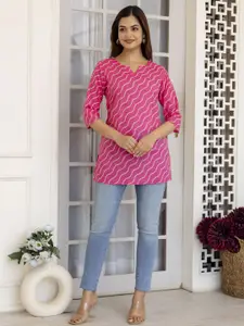 UNIFY FASHION Women Leheriya Printed Pure Cotton Kurtis