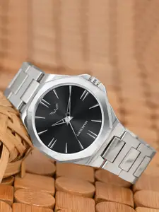 LOUIS DEVIN Men Stainless Steel Bracelet Style Straps Analogue Watch LD-G071-BLK-CH-Silver