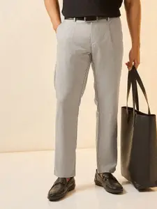 THE BEAR HOUSE Men's Solid Regular Fit Formal Trouser