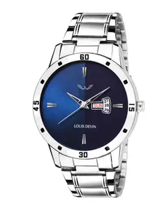 LOUIS DEVIN Men Embellished Dial & Stainless Steel Bracelet Style Straps Analogue Watch