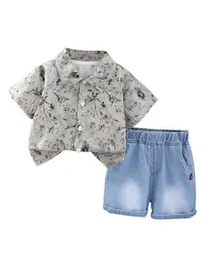 StyleCast x Revolte Boys Printed Shirt Collar Shirt with Shorts