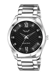 LOUIS DEVIN Men Dial & Stainless Steel Bracelet Style Analogue Watch LD-GR062-BLK-CH