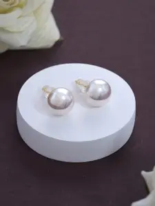 Designbox Gold-Plated  Pearls Studded Circular Shaped Studs