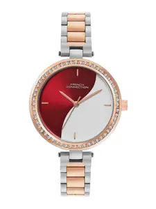 French Connection Women Embellished Bracelet Style Straps Analogue Watch FCN02D