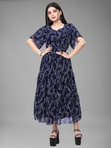 Raiyani Fashion Print Georgette Fit & Flare Maxi Dress