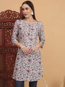 Anouk Rustic Floral Printed Round Neck Straight Kurta