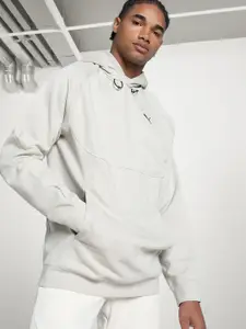 Puma TECH DELTAKNIT Brand Logo Printed Cotton Relaxed Fit Pullover Sweatshirt