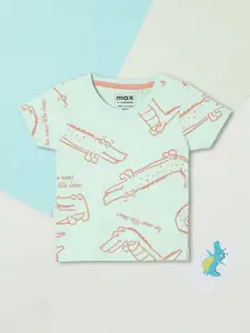 max Boys Printed V-Neck T-shirt