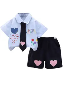 StyleCast x Revolte Boys Printed Shirt Collar Shirt With Shorts