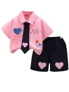 StyleCast x Revolte Boys Printed Shirt Collar Shirt With Shorts