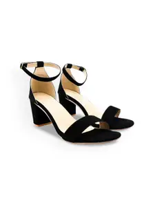FABBMATE Women Solid Mid-Top Block Heels Sandals