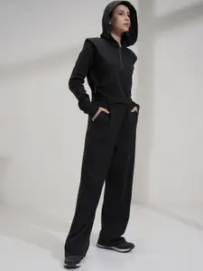 Tokyo Talkies Hooded Pure Cotton Top & Wide Leg Trousers