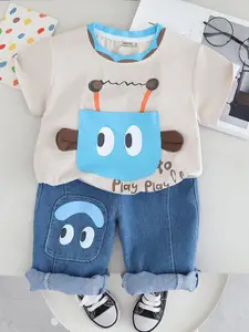 INCLUD Boys Printed T-shirt with Trousers