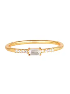 DressBerry Gold Plated Cubic Zirconia Studded Finger Ring