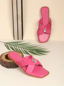 H.M. LADIES FOOTWEAR Women Solid Regular Flats With Ethnic Embellished