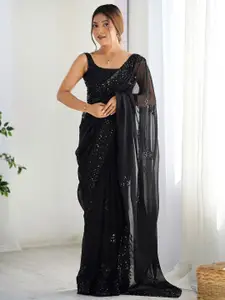 Anouk Women Embellished Sequinned Pure Georgette Saree