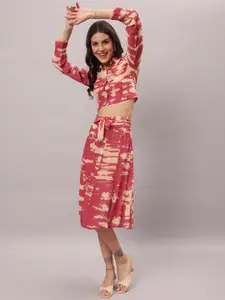 BRIJAL LAD Women Abstract Printed A-Line Midi Skirt