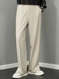 StyleCast x Revolte Men Straight Fit Easy Wash Trousers